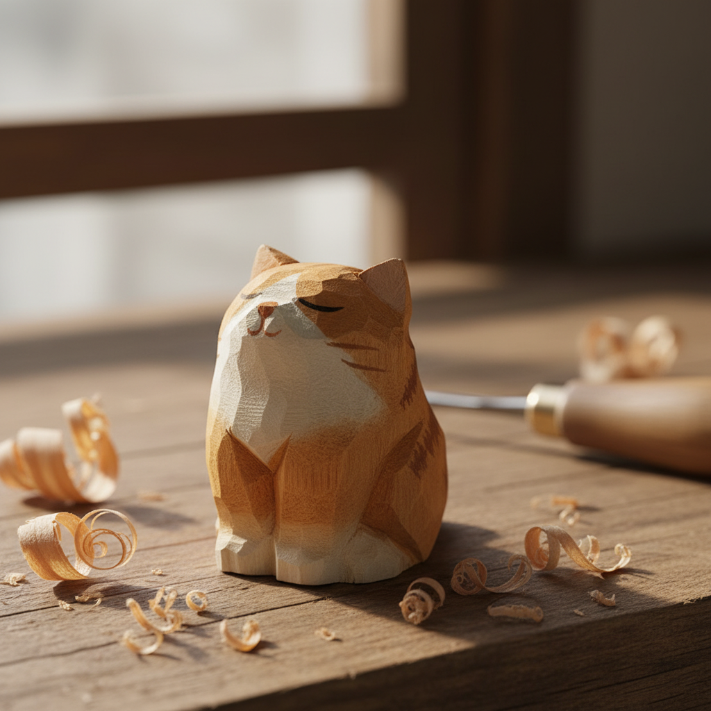 Hölzerne Handgefertigte Haustierfiguren