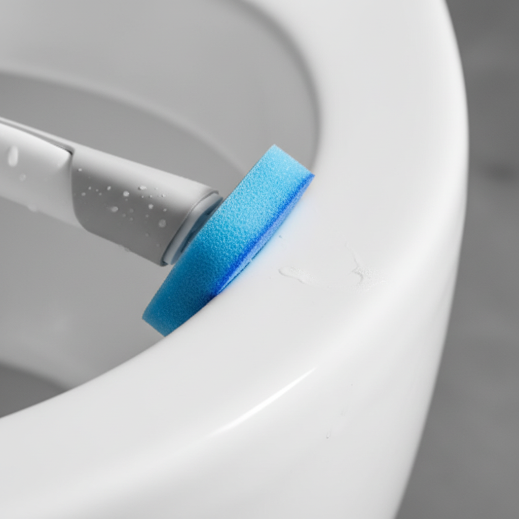 Einweg-Toilettenbürste mit langem Griff für hygienische Reinigung