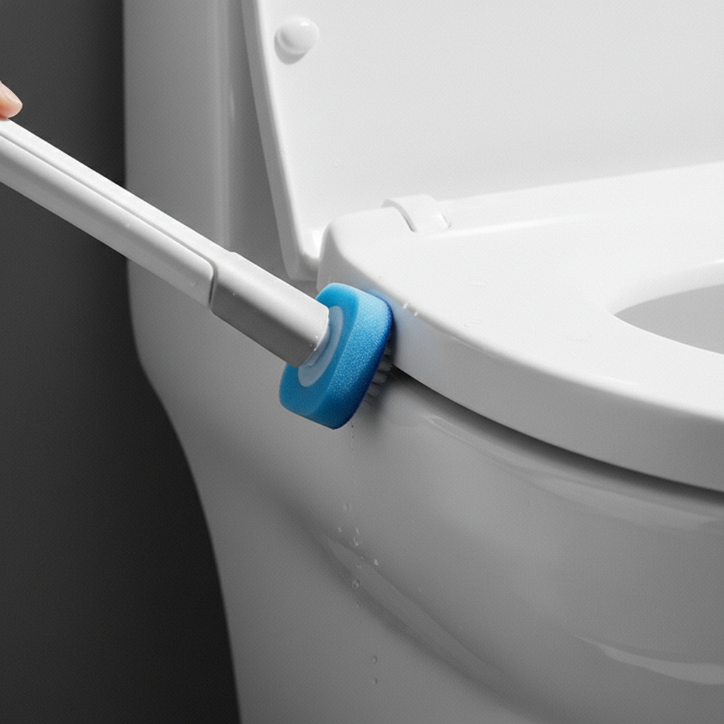 Einweg-Toilettenbürste mit langem Griff für hygienische Reinigung