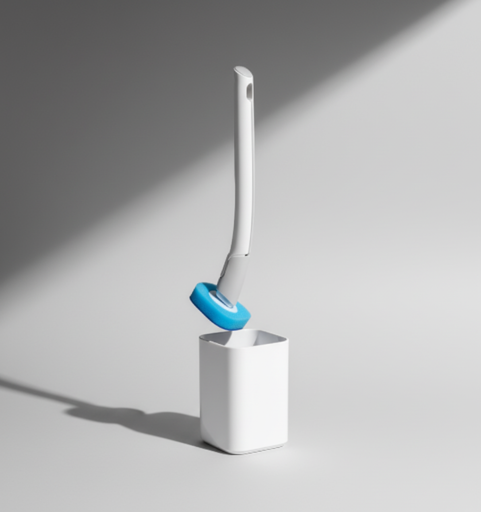 Einweg-Toilettenbürste mit langem Griff für hygienische Reinigung