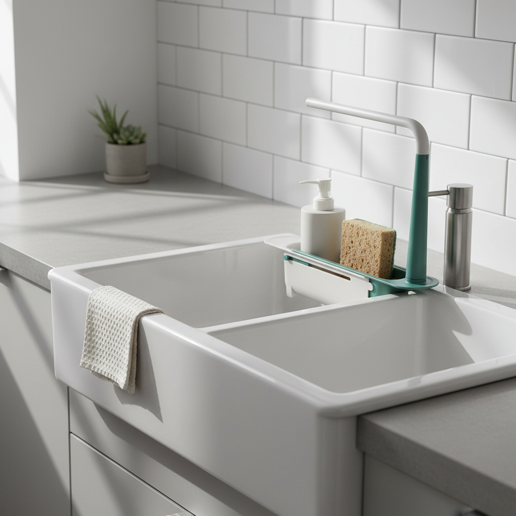 2-in-1 Ausziehbares Spülbecken-Ablauf-Rack