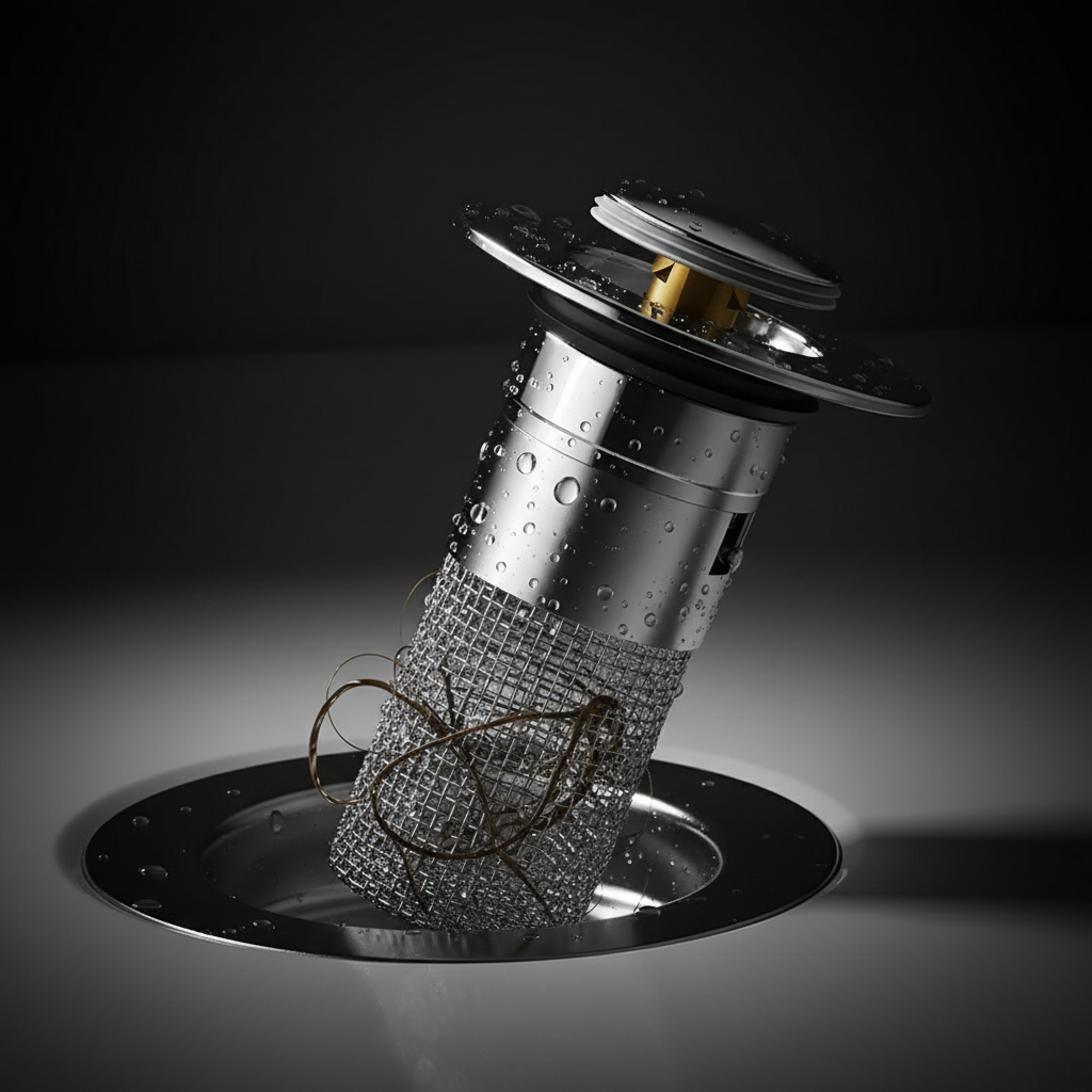 Edelstahl Pop-Up Waschbecken Stöpsel Abfluss Haarfänger