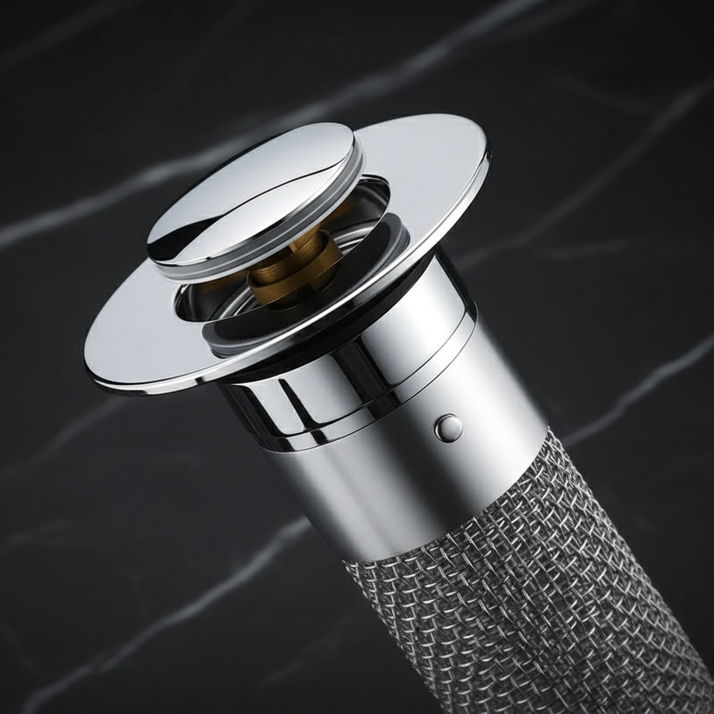 Edelstahl Pop-Up Waschbecken Stöpsel Abfluss Haarfänger