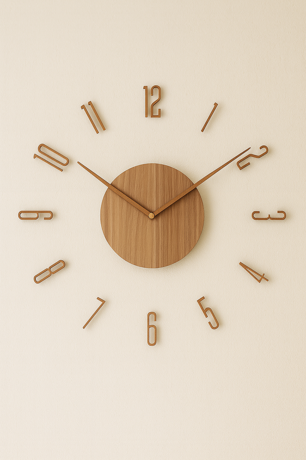 Geräuschlose Holz Wanduhr im minimalistischen Design