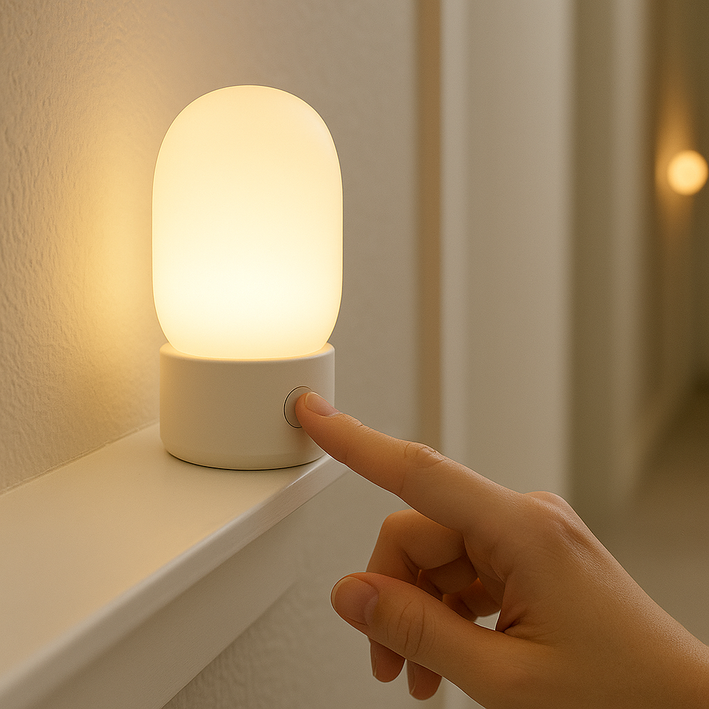 Nachtlicht Kabellos | Warmweiß, Energiesparend & Berührungssensitiv