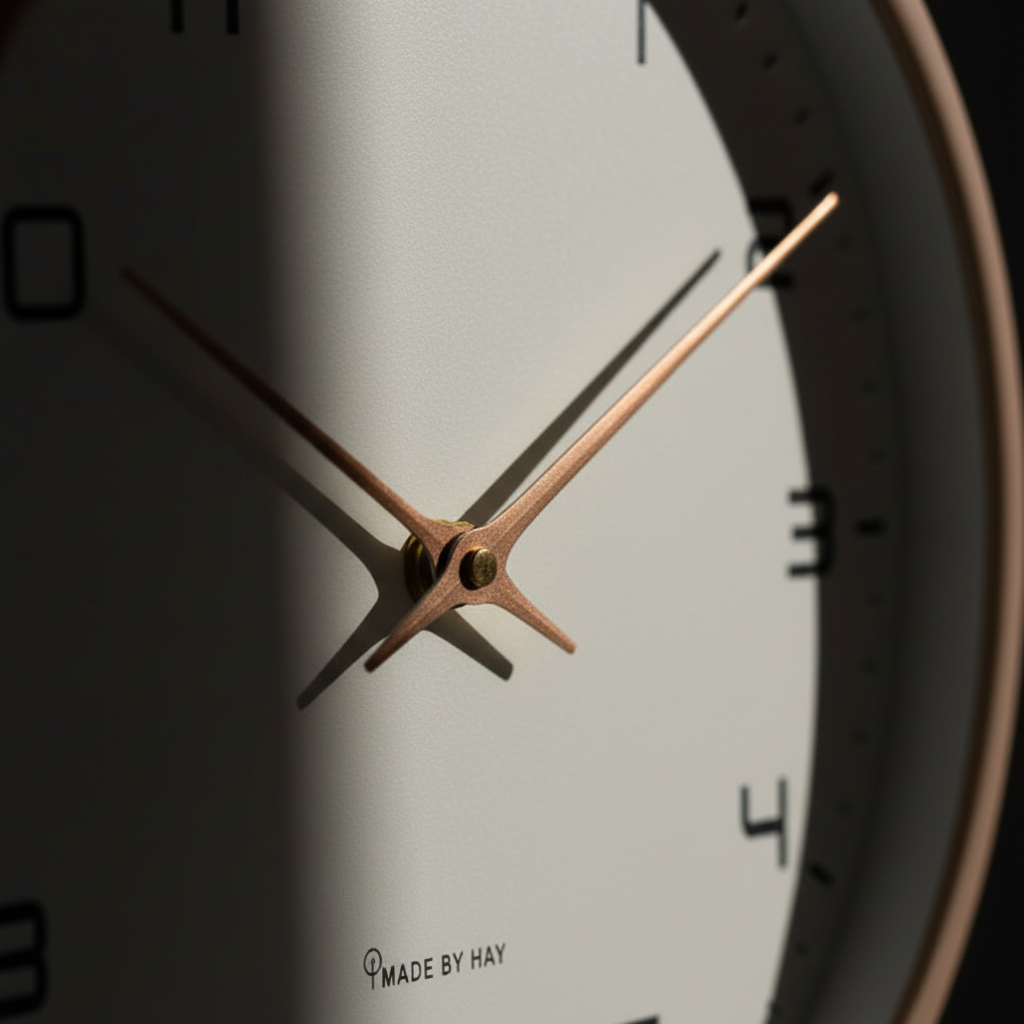 Skandinavische Minimalistische Wanduhr aus Holz