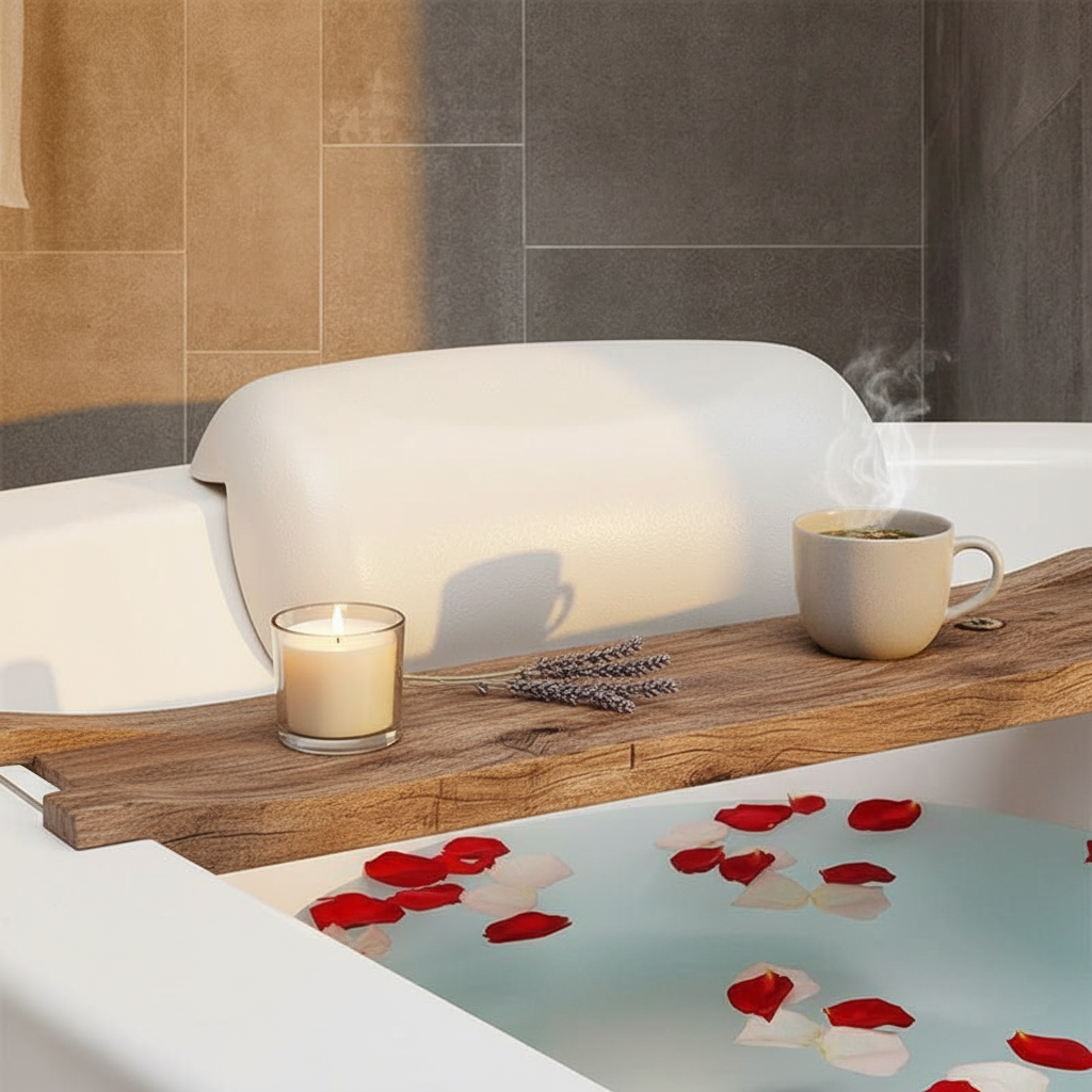 Premium wasserdichtes Badekissen – Luxesoak Nacken‑ und Kopfstütze