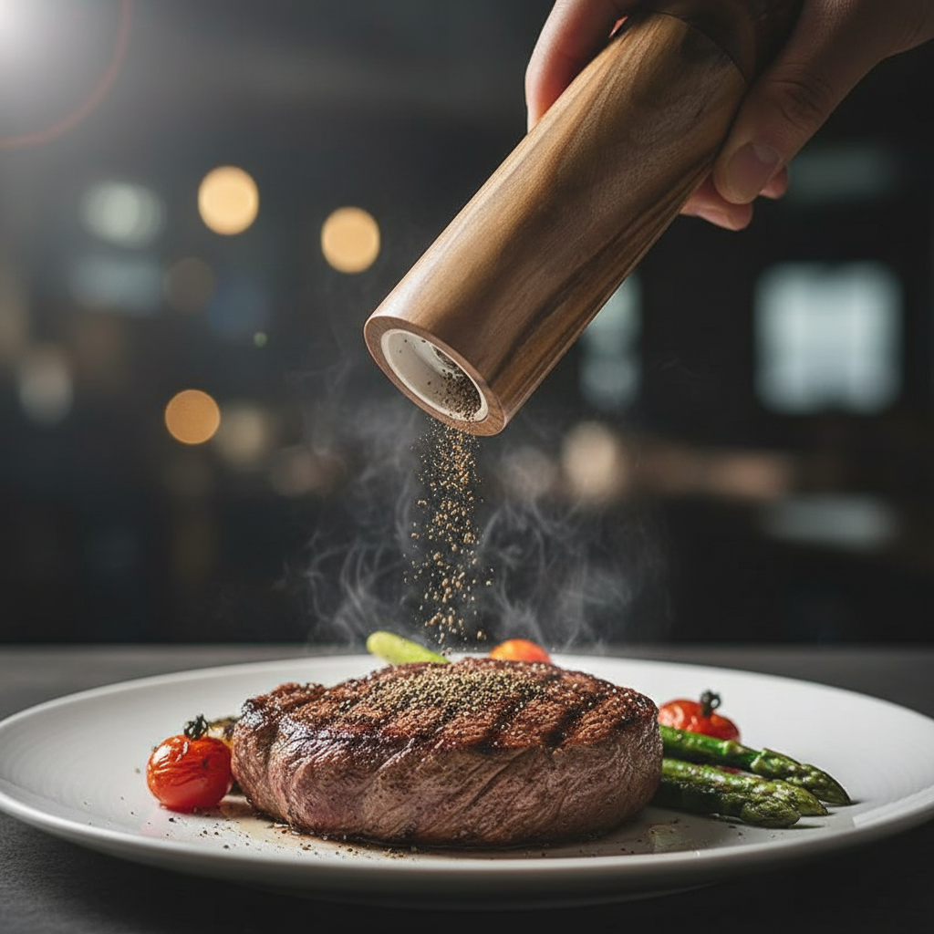 Akazienholz Salz‑ & Pfeffermühle mit verstellbarem Keramikmahlwerk